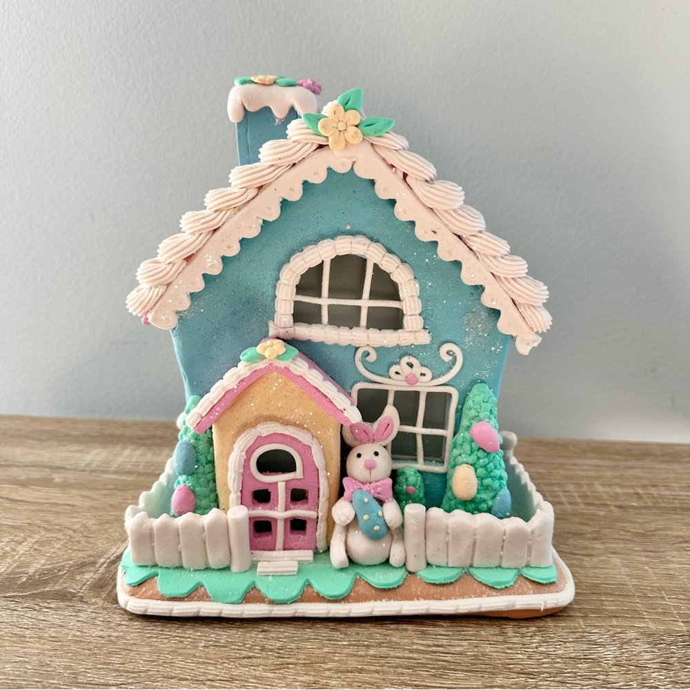 Colorful Easter Bunny House Decor Polymer Clay